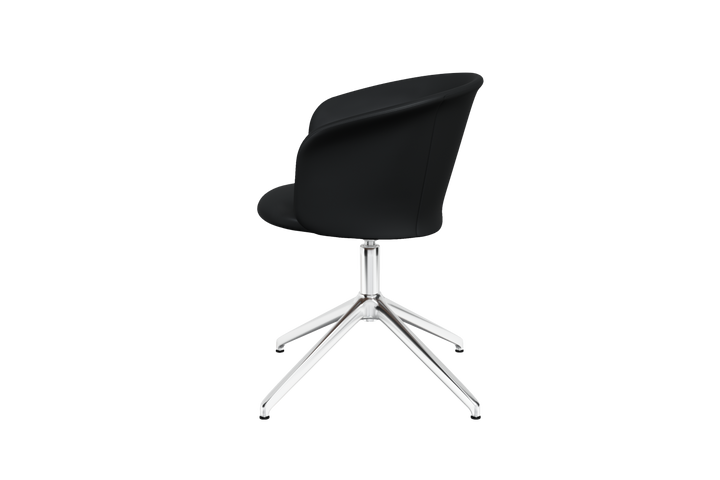 Kendo Black Leather Swivel Chair 4 Star Return Hem 20243 6