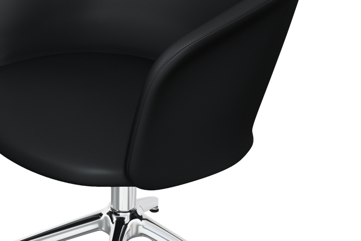 Kendo Black Leather Swivel Chair 4 Star Return Hem 20243 10