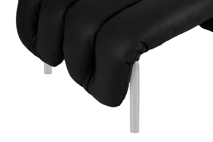Puffy Black Leather Ottoman Hem 20353 6