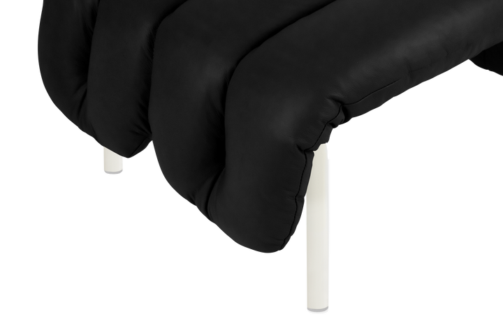 Puffy Black Leather Ottoman Hem 20353 5