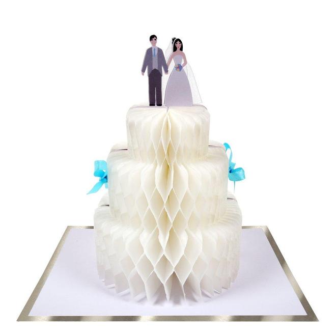 Wedding Cake Honeycomb Card By Meri Meri 1