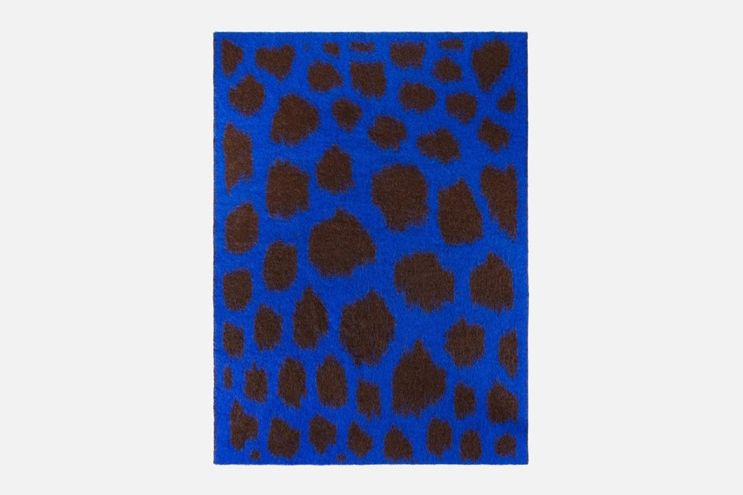 monster ultramarine blue brown spot throw by hem 30528 3