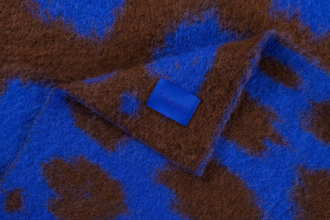 monster ultramarine blue brown spot throw by hem 30528 2