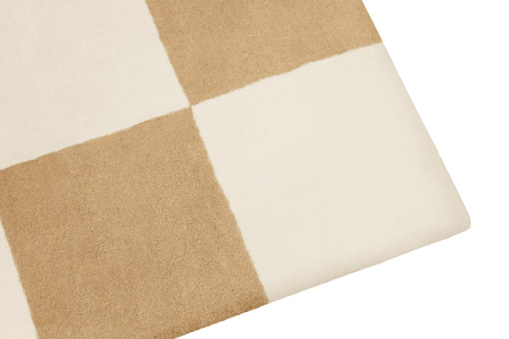 Pattern Off White Cream Check Rug Hem Hem 31364 2