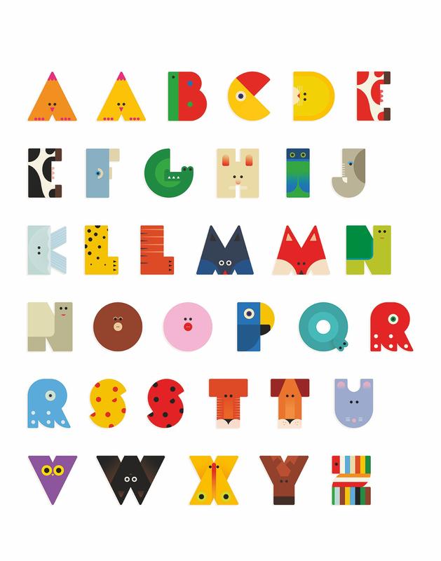 wood graphic animal letters d by djeco 2
