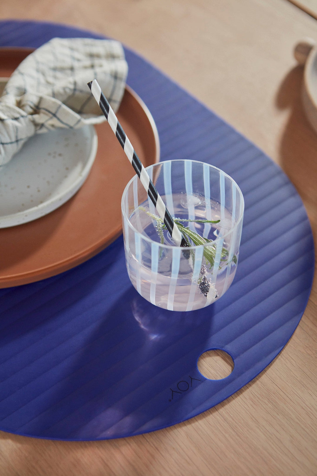 Ribbo Placemat Pack Of 2 Optic Blue 2