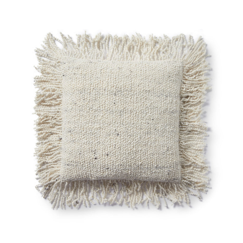 Hand Woven Ivory Pillow Flatshot Image 1