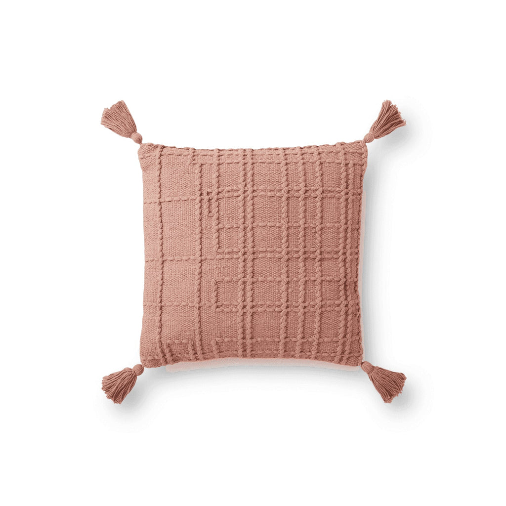 Hand Woven Rose Pillow Flatshot Image 1