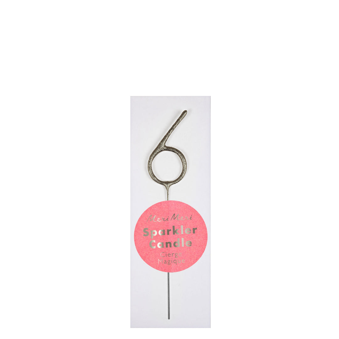 Mini Silver Sparkler Numbers 0 To 9 Candles By Meri Meri 6