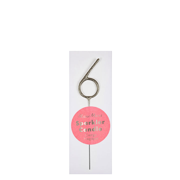 Mini Silver Sparkler Numbers 0 To 9 Candles By Meri Meri 6