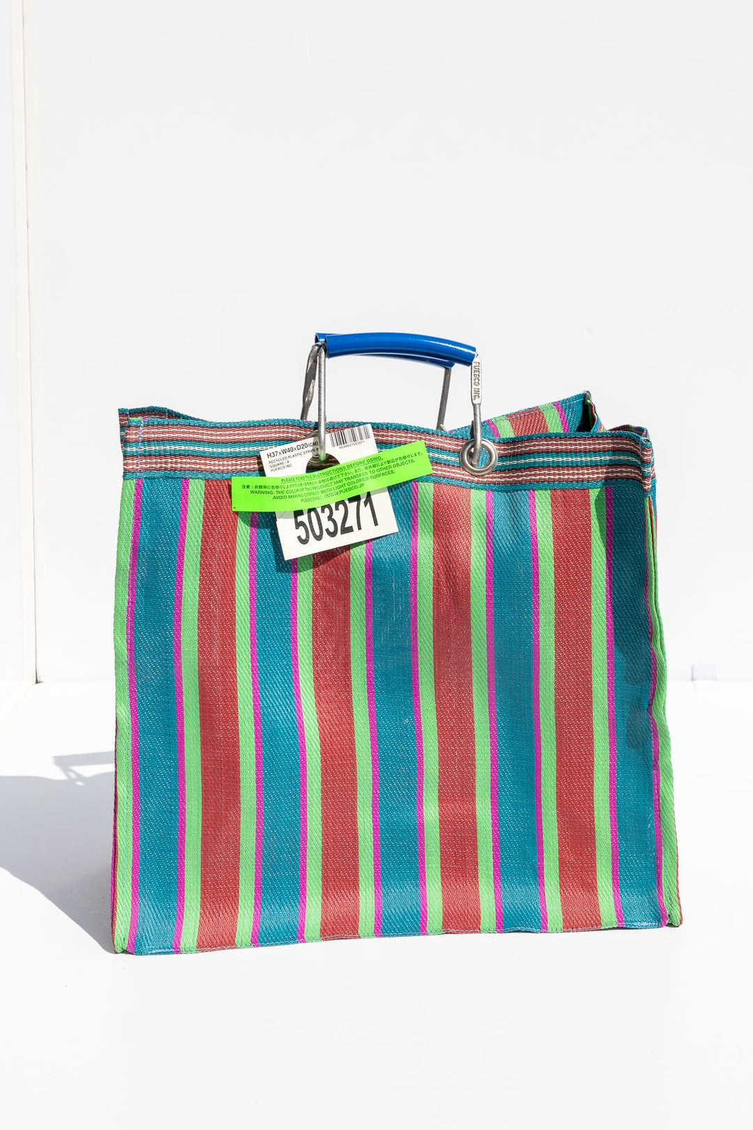 Recycled Plastic Stripe Bag - Square
