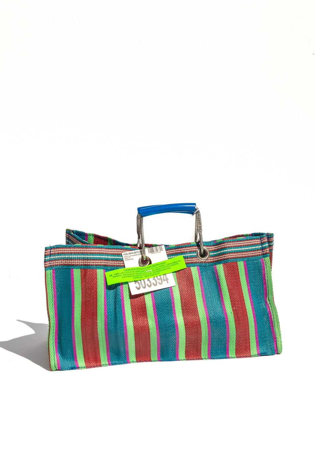 Recycled Plastic Stripe Bag - Wide