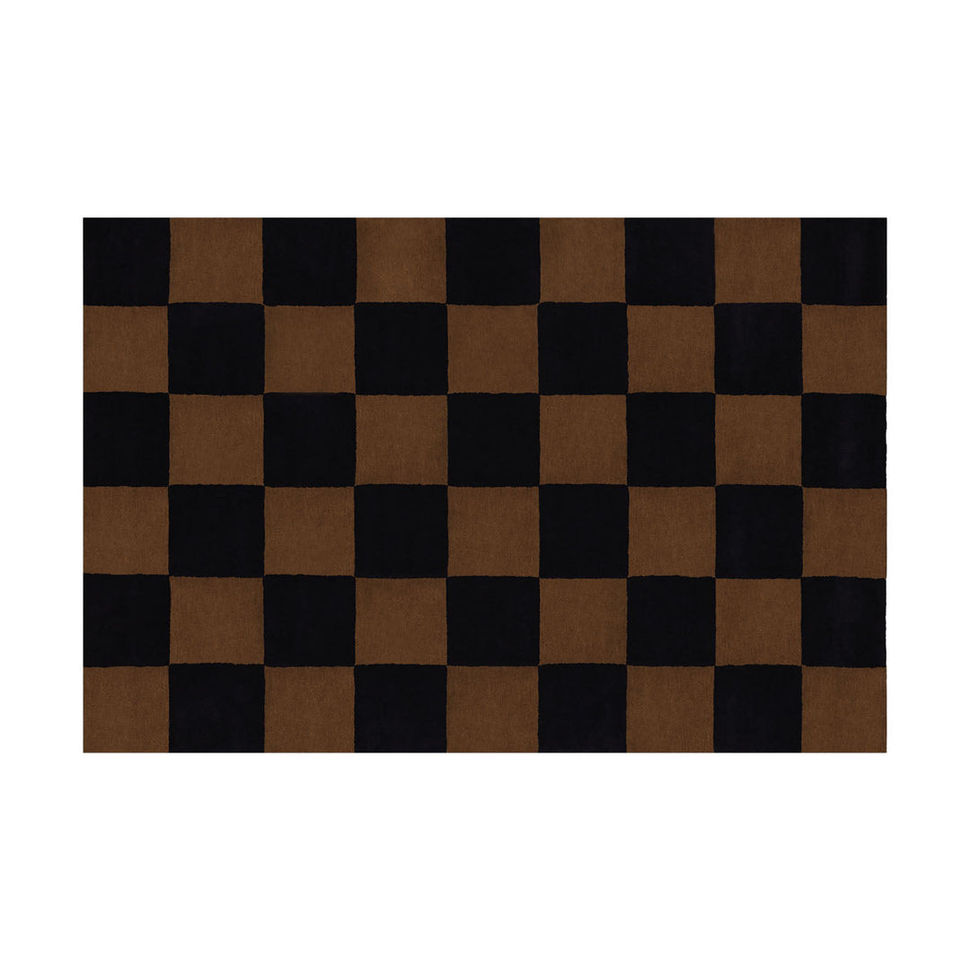 Pattern Black Brown Check Rug Hem Hem 31362 1