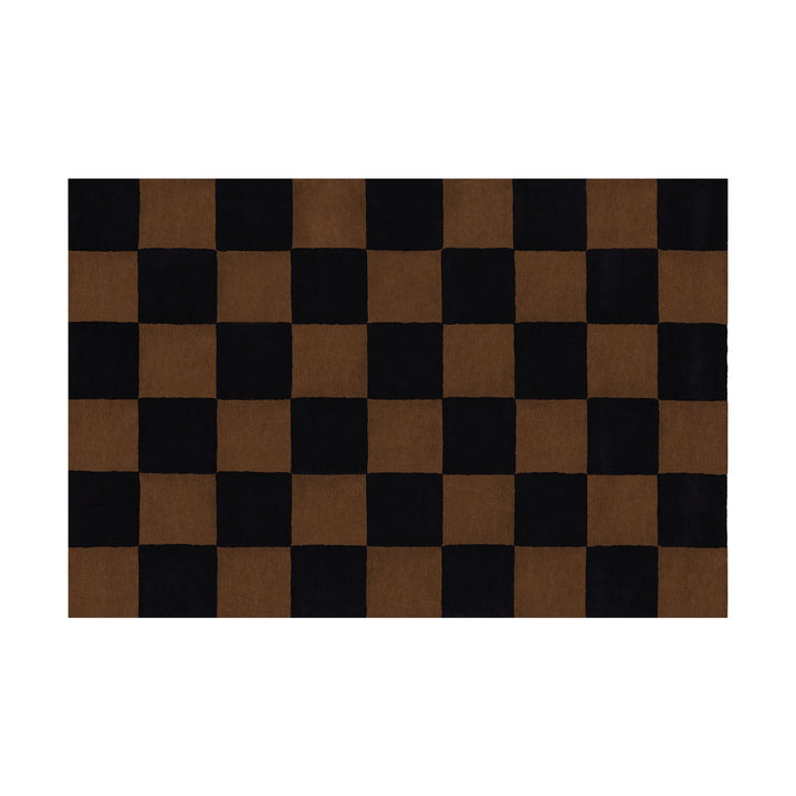 Pattern Black Brown Check Rug Hem Hem 31362 1