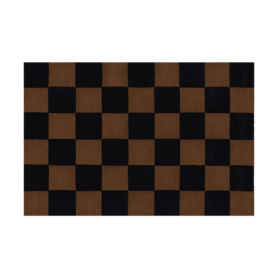 Pattern Black Brown Check Rug Hem Hem 31362 1
