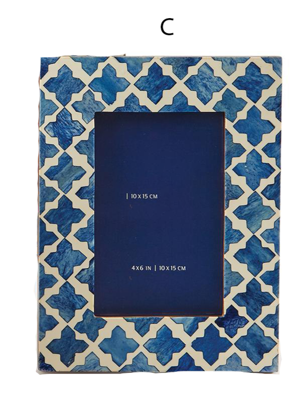 Blue and White Modern Bone Mosaic Photo Frame