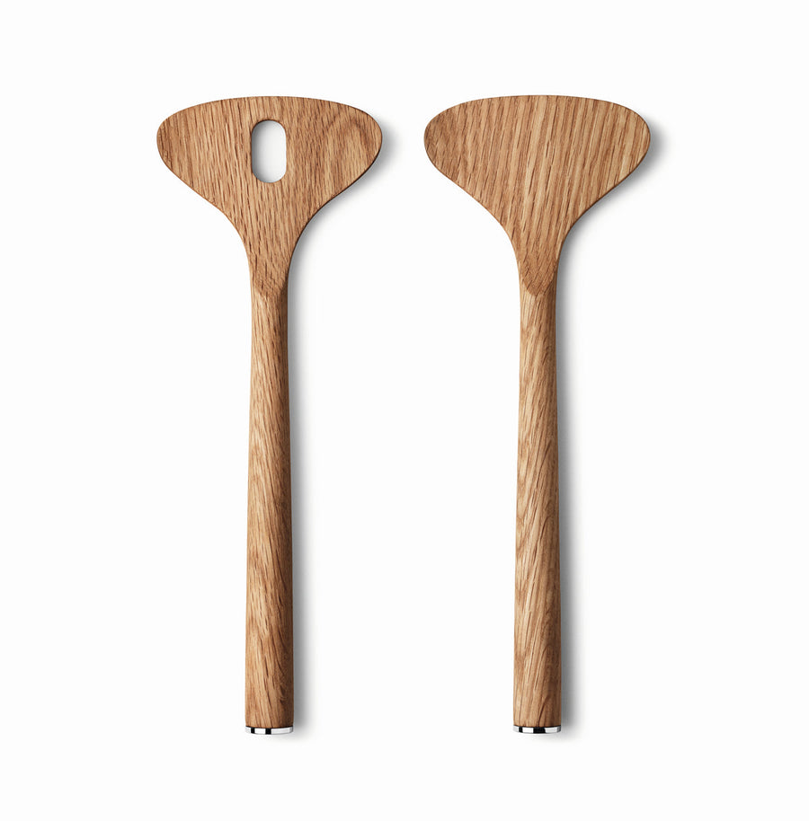 Alfredo Salad Servers, Oak Wood