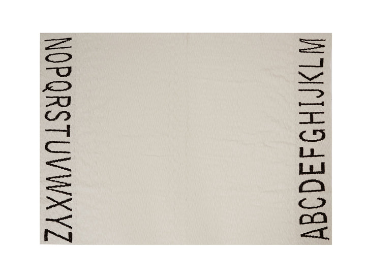Knitted ABC Baby Blanket in Natural & Black design by Lorena Canals