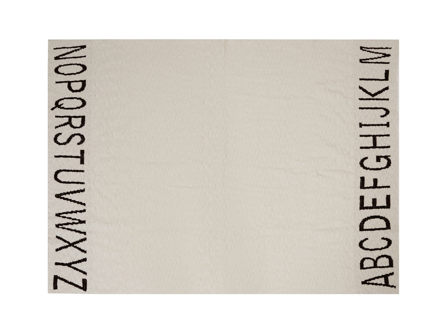Knitted ABC Baby Blanket in Natural & Black design by Lorena Canals