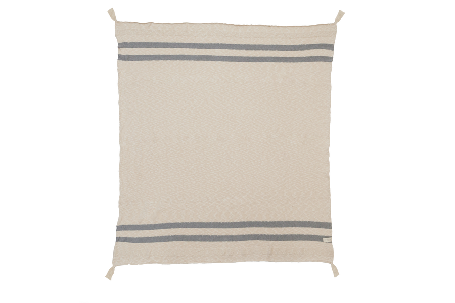 Knitted Stripes Blanket In Natural Grey Design By Lorena Canals 1