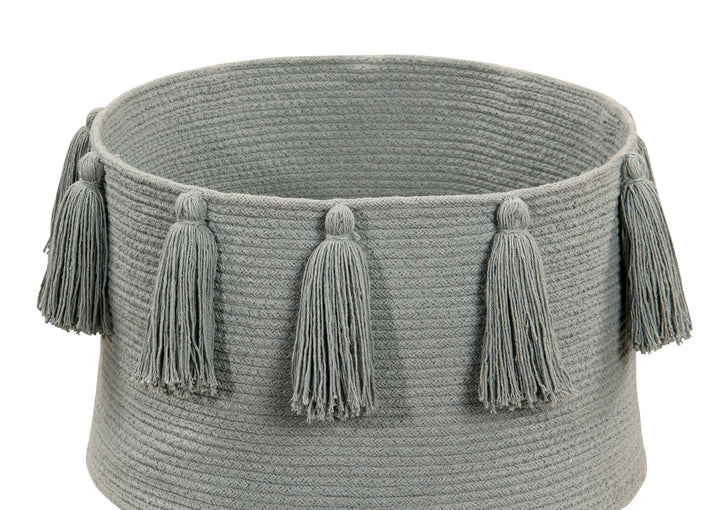 Tassels Basket in Light Grey design by Lorena Canals