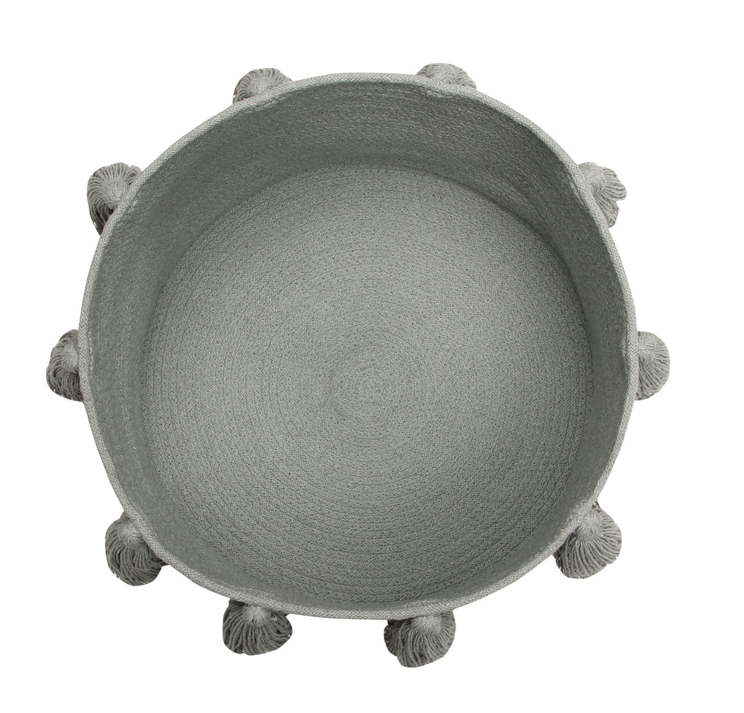 Tassels Basket in Light Grey design by Lorena Canals