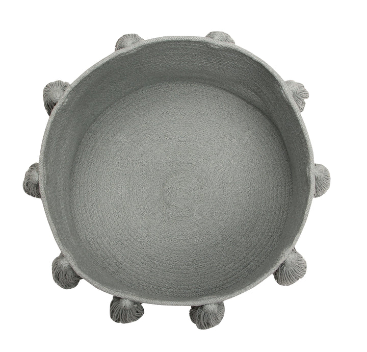 Tassels Basket in Light Grey design by Lorena Canals