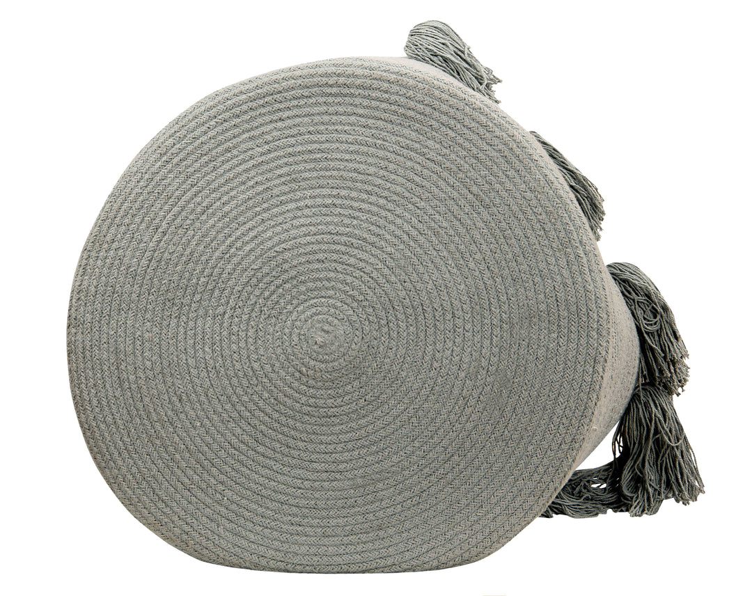 Tassels Basket in Light Grey design by Lorena Canals
