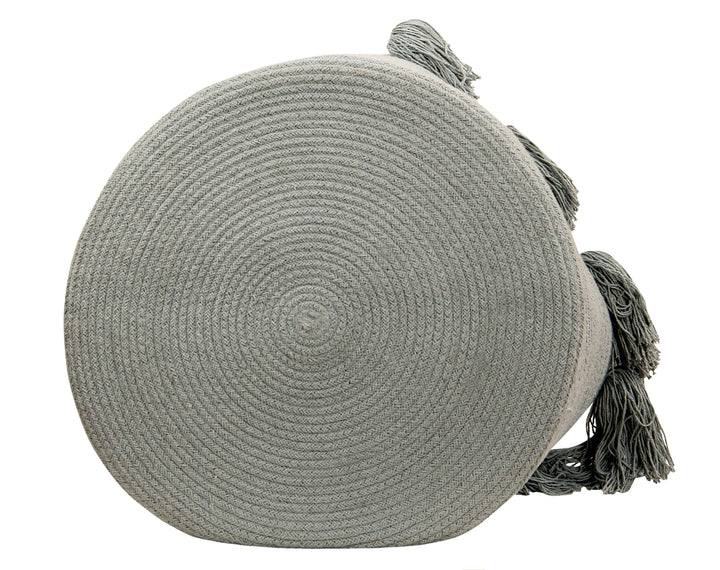 Tassels Basket in Light Grey design by Lorena Canals