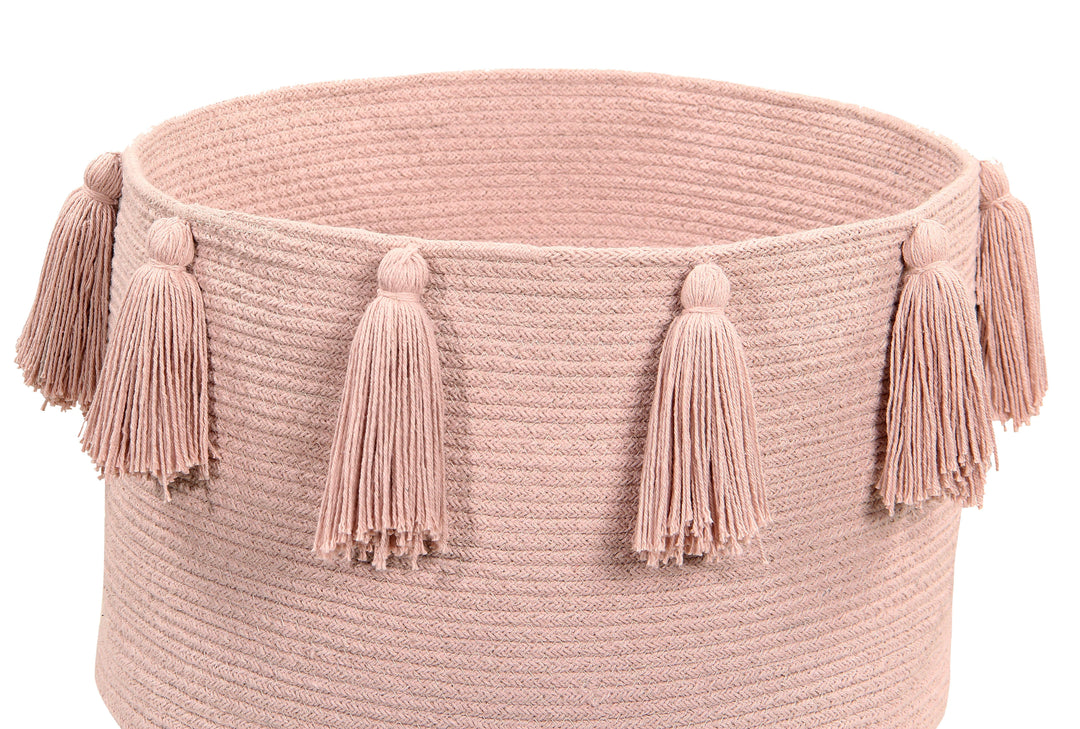 Tassels Basket in Vintage Nude design by Lorena Canals