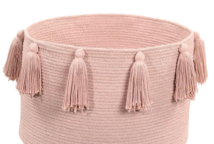 Tassels Basket in Vintage Nude design by Lorena Canals