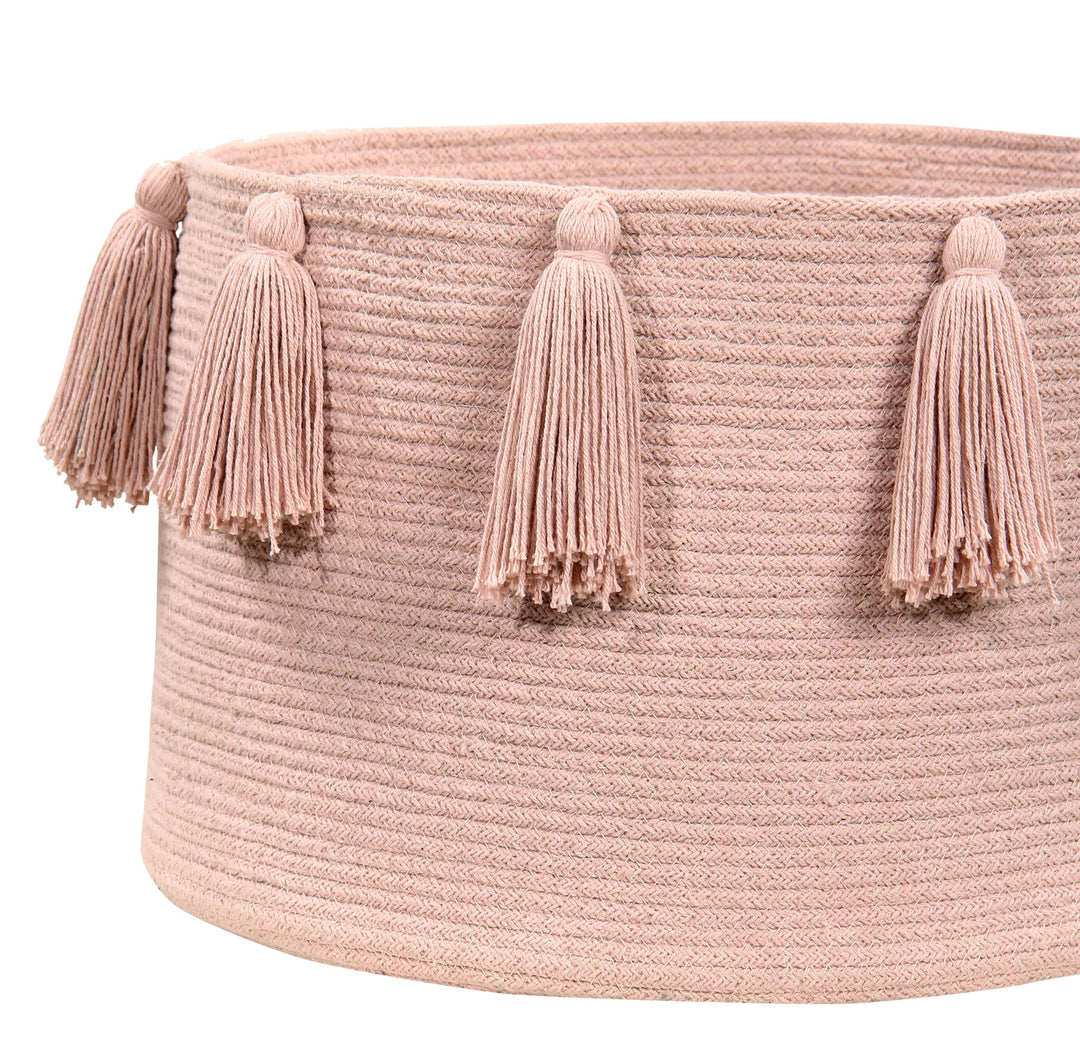 Tassels Basket in Vintage Nude design by Lorena Canals
