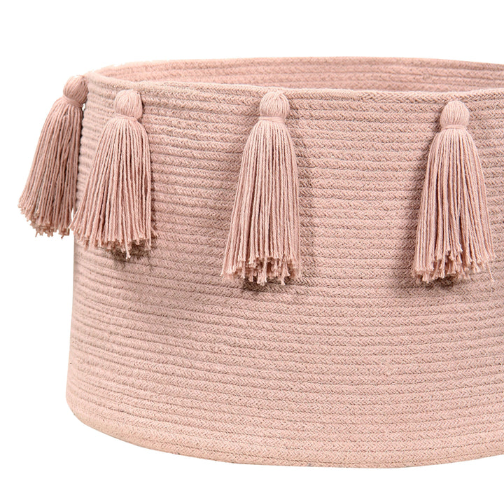 Tassels Basket in Vintage Nude design by Lorena Canals
