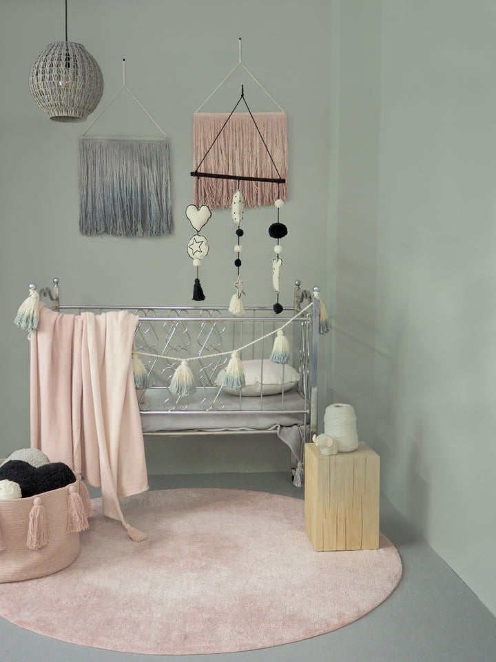 Tassels Basket in Vintage Nude design by Lorena Canals