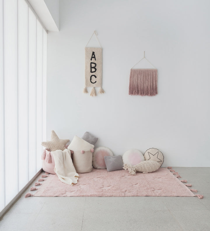 Tassels Basket in Vintage Nude design by Lorena Canals