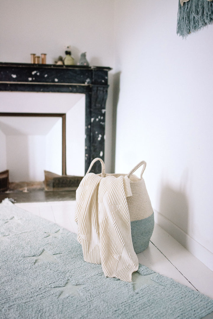 Zoco Basket in Vintage Blue & Natural design by Lorena Canals