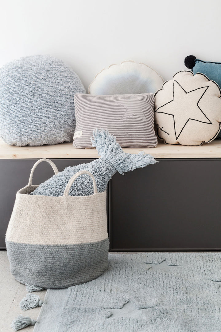 Zoco Basket in Vintage Blue & Natural design by Lorena Canals