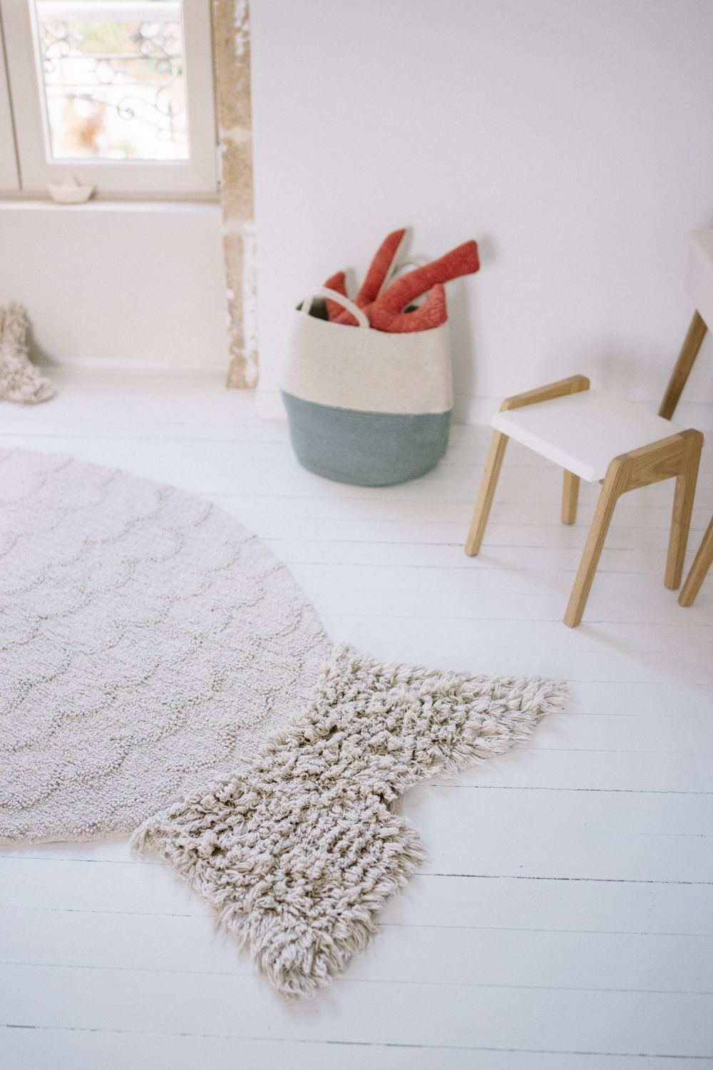 Zoco Basket in Vintage Blue & Natural design by Lorena Canals