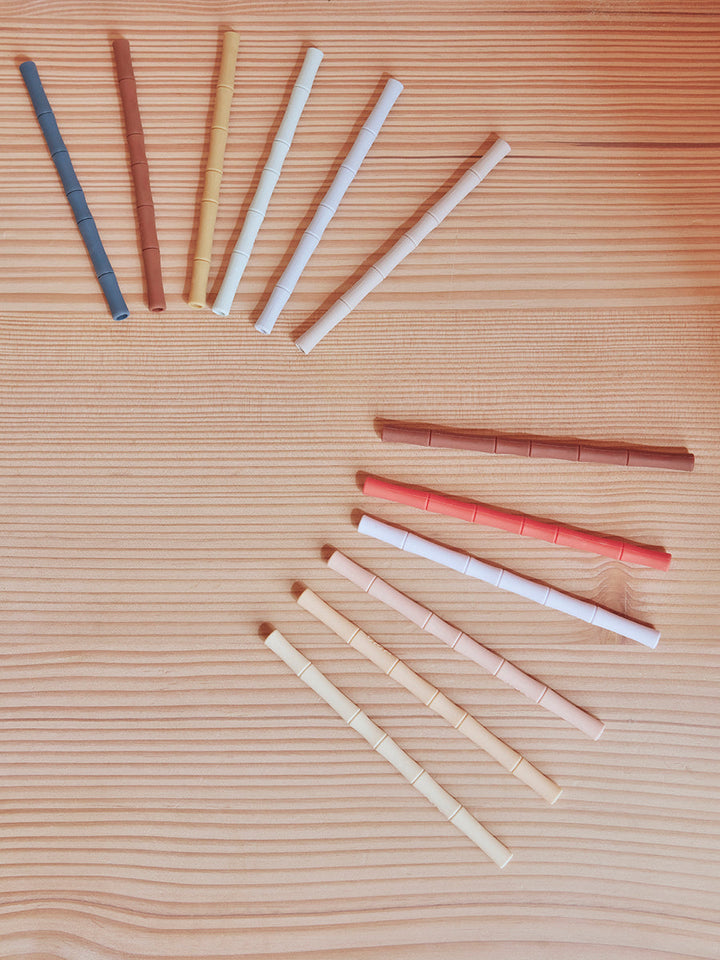 Bamboo Silicone Straw Pack Of 6 Cherry Red Vanilla Oyoy M107200 2