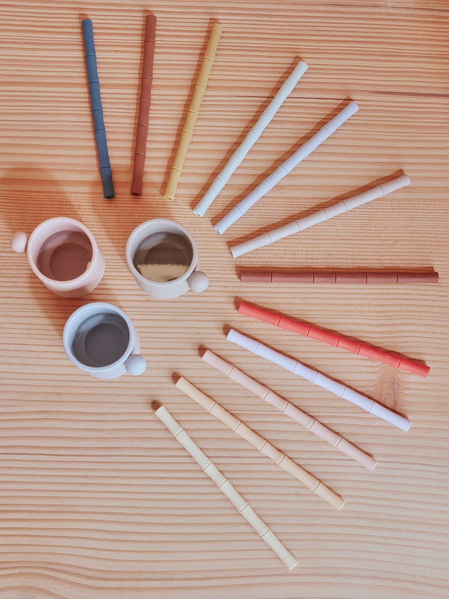 Bamboo Silicone Straw Pack Of 6 Cherry Red Vanilla Oyoy M107200 3