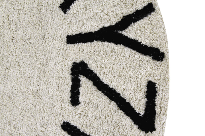 Round ABC Rug in Natural & Black design by Lorena Canals