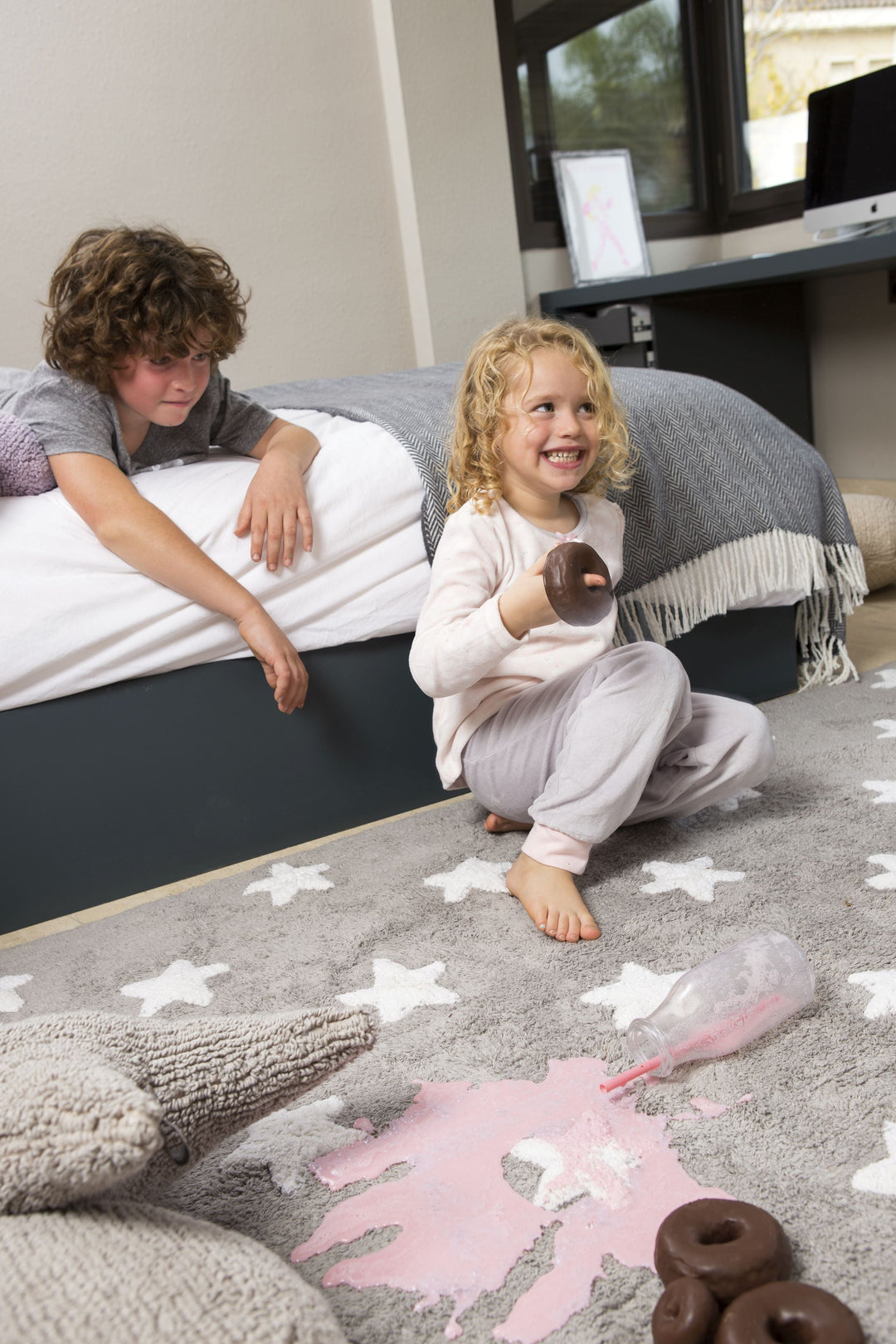 Stars Rug in Grey & White design by Lorena Canals