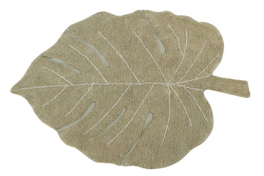 monstera olive washable rug by lorena canals c mon olv 1