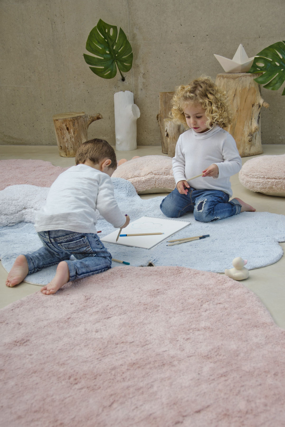 Fluffy Love Rug in Nude design by Lorena Canals