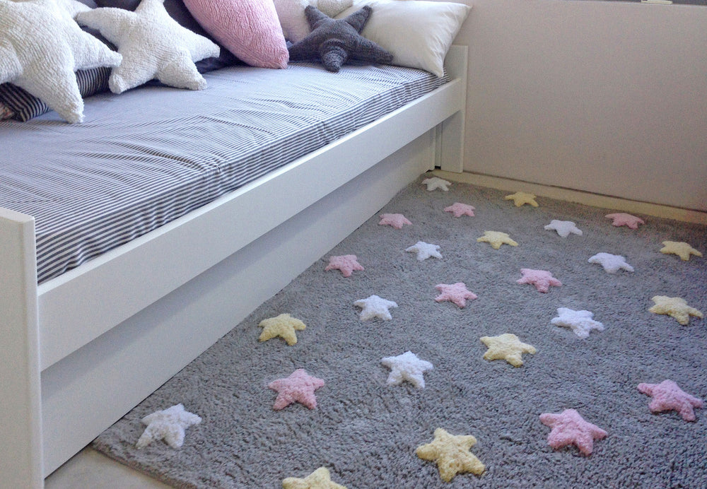 tricolor stars washable rug in grey blue 14