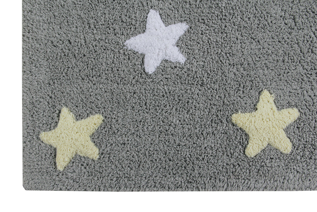 tricolor stars washable rug in grey blue 8