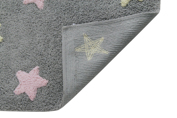 tricolor stars washable rug in grey blue 9