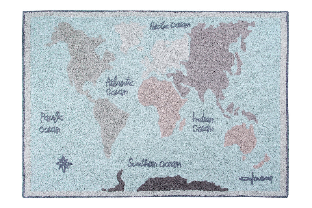 Vintage Map Washable Rug Design By Lorena Canals 1