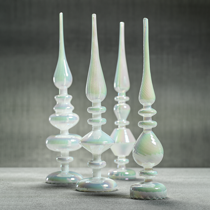 Led White Glass Finial In Various Styles 3