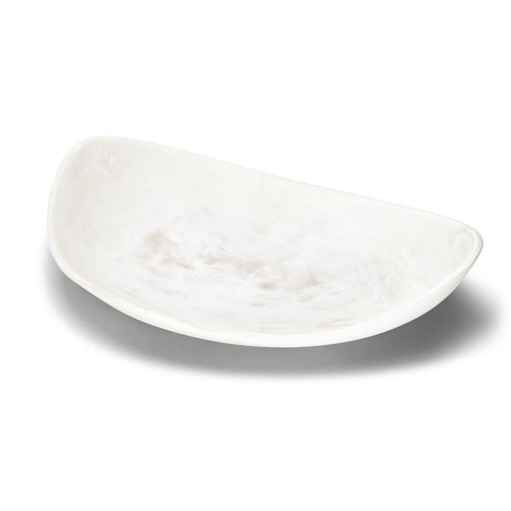 archipelago white cloud marbleized organic shaped platter 1